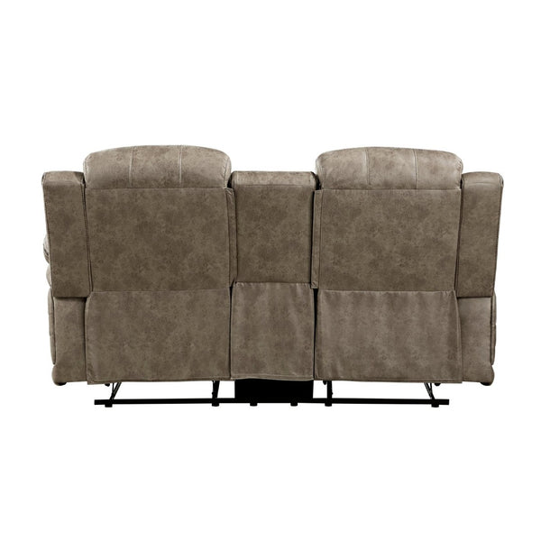 English Elm Classic Microfiber Reclining Loveseat with Console Storage and Tufted Pillow Arms B011P173407