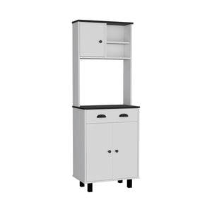 English Elm Salem Tall Kitchen Pantry Cabinet with Drawer, Two Closed Doors & Open Shelves for Organized Storage Multicolor 37.8 L x 18.5 W x 7.9 H B200P173183