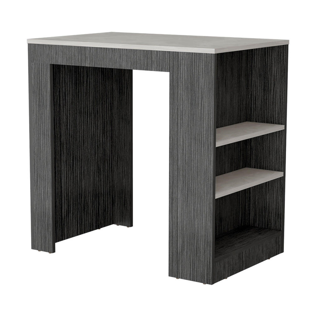 English Elm Portree Multicolor Kitchen Island with 3-Side Shelves, Engineered Wood Top 23.2x36.2" - Versatile Storage B070P173193