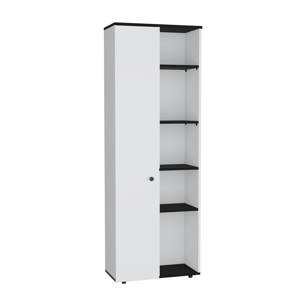 English Elm Hoyt Engineered Wood Kitchen Pantry Cabinet with 10 Compartments for Organized Clutter-Free Storage Multicolor 70.1 L x 16.5 W x 5.5 H B070P173178