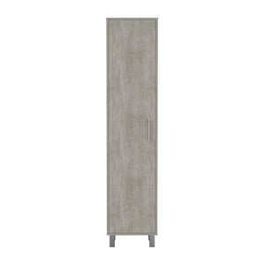 English Elm Laska Engineered Wood Storage Cabinet with Broom Hanger and Five Shelves for Neat Home Organization Grey 69.6 L x 20 W x 3.5 H B070P173187
