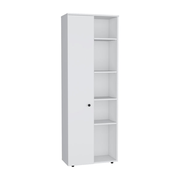 English Elm Hoyt Engineered Wood Kitchen Pantry Cabinet with 10 Compartments for Organized Clutter-Free Storage White 70.1 L x 16.5 W x 5.5 H B070P173177