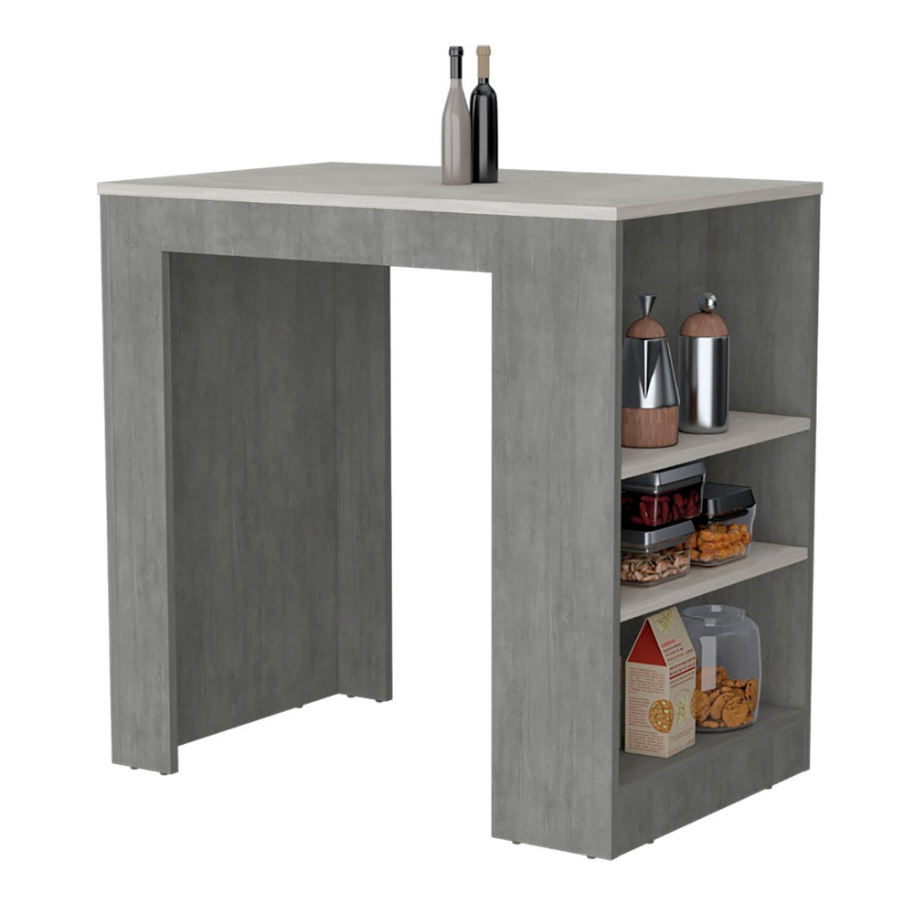 English Elm Portree Kitchen Island With 3-Side Shelving - Stylish Multi-Purpose Storage For Modern Spaces B200P173194-GIGA