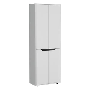 English Elm Herrin Multicolor Kitchen Pantry Cabinet 66.9"H with 4 Doors, 5 Shelves, Slim Engineered Wood Storage B200P173176