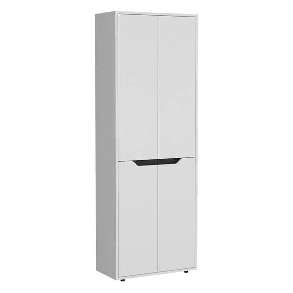 English Elm Herrin Multicolor Kitchen Pantry Cabinet 66.9"H with 4 Doors, 5 Shelves, Slim Engineered Wood Storage B200P173176