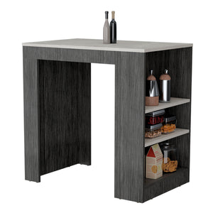 English Elm Portree Multicolor Kitchen Island with 3-Side Shelves, Engineered Wood Top 23.2x36.2" - Versatile Storage B070P173193