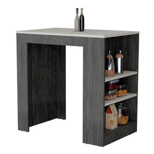 English Elm Portree Kitchen Island - Multi-Purpose With 3-Side Shelving For Efficient Meal Prep & Storage B200P173193-GIGA