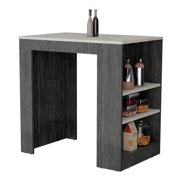English Elm Portree Kitchen Island - Multi-Purpose With 3-Side Shelving For Efficient Meal Prep & Storage B200P173193-GIGA