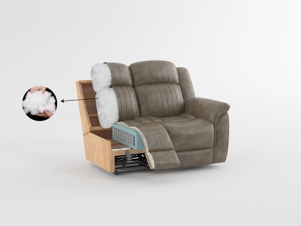 English Elm Classic Microfiber Reclining Loveseat with Console Storage and Tufted Pillow Arms B011P173407
