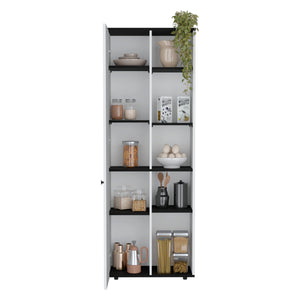 English Elm Hoyt Engineered Wood Kitchen Pantry Cabinet with 10 Compartments for Organized Clutter-Free Storage Multicolor 70.1 L x 16.5 W x 5.5 H B070P173178