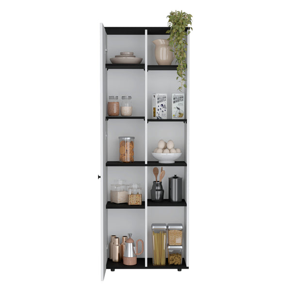 English Elm Hoyt Engineered Wood Kitchen Pantry Cabinet with 10 Compartments for Organized Clutter-Free Storage Multicolor 70.1 L x 16.5 W x 5.5 H B070P173178