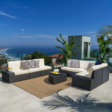 Christopher Knight Home® Outdoor Elegance: Santa Cruz 8-Piece Wicker Sectional Set with Cushions