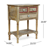 Christopher Knight Home® - Noble House - - Wooden 2 Drawer End Table