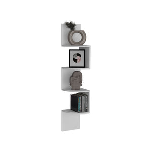 English Elm Rosset Floating Corner Shelf Tower Four Tier Wall Mounted Display for Modern Interiors B200P173207