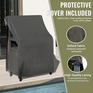 English Elm Outdoor Kitchen Island With Modular Design, Weather-Resistant Aluminum Storage For Bbq And Patio Use W1859P171930-GIGA