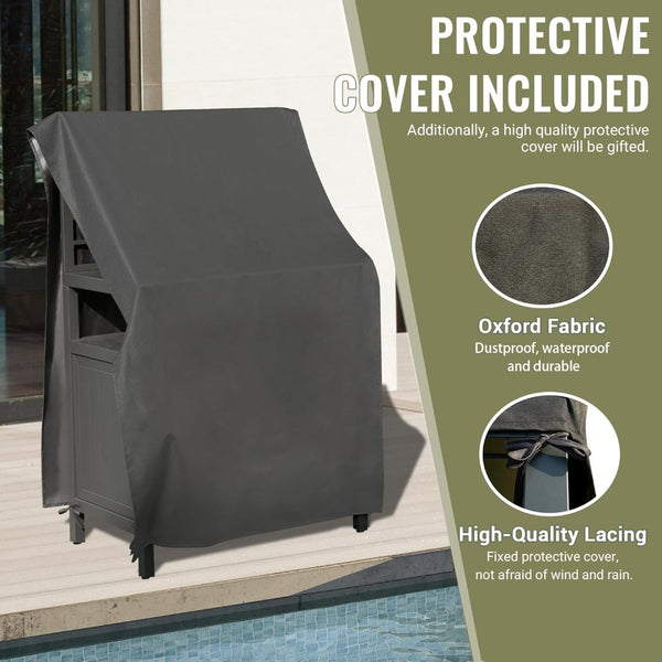 English Elm Outdoor Kitchen Island With Modular Design, Weather-Resistant Aluminum Storage For Bbq And Patio Use W1859P171930-GIGA