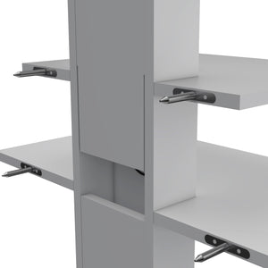 English Elm Burgos Modern 2-Tier Floating Shelf in White — Engineered Wood, Cable Management, Sleek Wall Organizer B070P173214