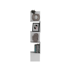 English Elm Rosset Floating Corner Shelf Tower Four Tier Wall Mounted Display for Modern Interiors B200P173207