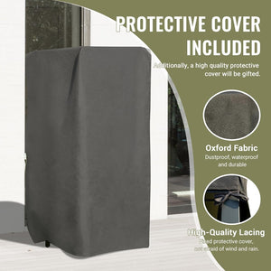 English Elm Outdoor Kitchen Island With Double Storage Rack - Durable Aluminum Prep Table For Patios & Decks W1859P171915-GIGA