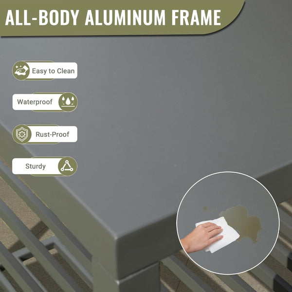 English Elm Outdoor Kitchen Island With Double Storage Rack - Durable Aluminum Prep Table For Patios & Decks W1859P171915-GIGA