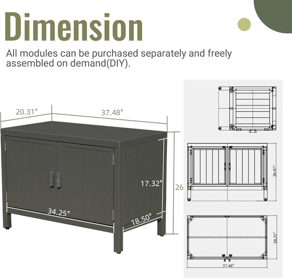 English Elm Outdoor Kitchen Island With Storage - Durable Aluminum Prep Table For Bbq, Patio & Deck Use W1859P171948