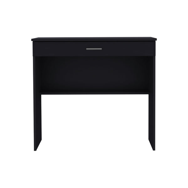 English Elm 80 Compact Writing Desk with Large Drawer & Lower Shelf, Engineered Wood Workstation 31.5x19.6 Black 35 L x 23.6 W x 31.4 H B200P173209