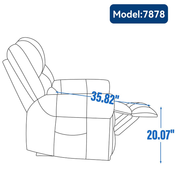 English Elm Power Lift Recliner with Dual Motor Heat Massage Faux Leather Chair for Living Room W1803S00016