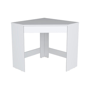 English Elm Amity Corner Desk White with Spacious Drawer, 29.9" x 29.9" Workstation — Modern Space-Saving Design B070P173216