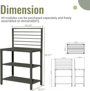 English Elm Outdoor Kitchen Island With Double Storage Rack, Durable Aluminum Prep Table & Protective Cover For Year-Round Use W1859P171908-GIGA
