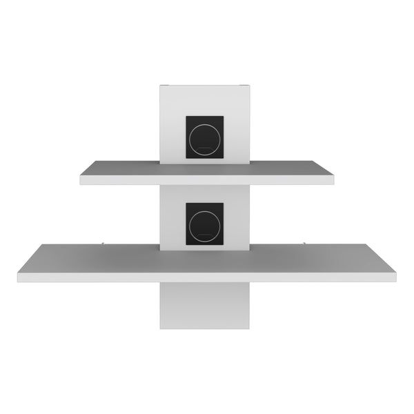 English Elm Burgos Modern 2-Tier Floating Shelf in White — Engineered Wood, Cable Management, Sleek Wall Organizer B070P173214