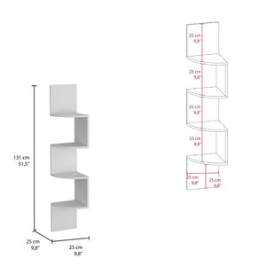 English Elm Rosset Floating Corner Shelf Tower Four Tier Wall Mounted Display for Modern Interiors B200P173207