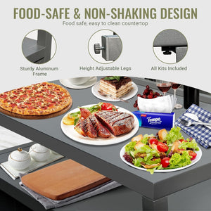 English Elm Outdoor Kitchen Island With Modular Design, Weather-Resistant Aluminum Storage For Bbq And Patio Use W1859P171930-GIGA