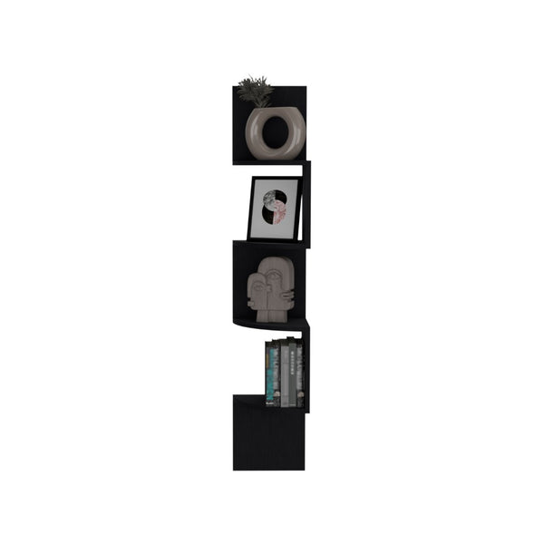 English Elm Rosset Floating Corner Shelf Tower Four Tier Wall Mounted Display for Modern Interiors B070P173206
