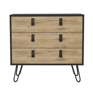English Elm Huna Multicolor 3-Drawer Dresser with Hairpin Legs — Engineered Wood, Spacious Top, Modern Chic Storage B070P173219