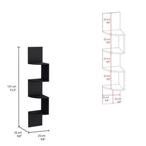 English Elm Rosset Floating Corner Shelf Tower Four Tier Wall Mounted Display for Modern Interiors B070P173206