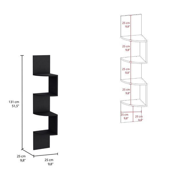 English Elm Rosset Floating Corner Shelf Tower Four Tier Wall Mounted Display for Modern Interiors B070P173206