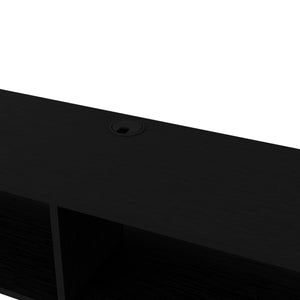 English Elm Rockwood Floating TV Stand Black — Wall-Mount Media Console with Open Shelves, 47.6"W Top, Cable Management B070P173212