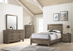English Elm Grey Contemporary Queen Bed Frame in Durable Wood Finish — Chic, Low-Maintenance Design for Master or Guest Rooms Grey 45.2 L x 27.95 W x 5.51 H B011P174713