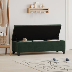 English Elm Christopher Knight Home® - GLOUSTER Plush Velvet Storage Ottoman with Lift-Top, Foam-Padded Seat, Sturdy Wood Frame & Chic Base Retro Green 57742.00GRN