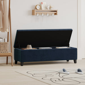 English Elm Christopher Knight Home® - GLOUSTER Plush Velvet Storage Ottoman with Lift-Top, Foam-Padded Seat, Sturdy Wood Frame & Chic Base Dark Blue 57742.00DBLU