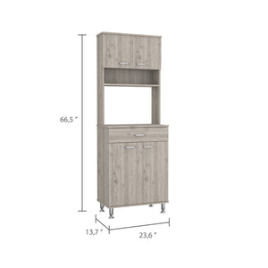 English Elm Bay Area Pantry Multifunctional Kitchen Cabinet with Drawer, Adjustable Metal Legs, Gray Finish B128P148870
