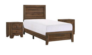 English Elm Brown Cherry Finish Fabric Queen Panel Bed Modern Wooden Platform Frame Durable Contemporary Design Brown 45.2 L x 27.95 W x 5.51 H B011P174709