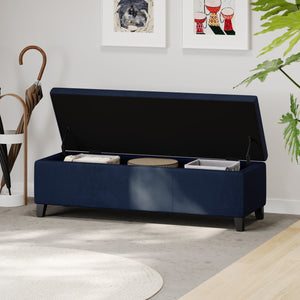English Elm Christopher Knight Home® - GLOUSTER Plush Velvet Storage Ottoman with Lift-Top, Foam-Padded Seat, Sturdy Wood Frame & Chic Base Dark Blue 57742.00DBLU
