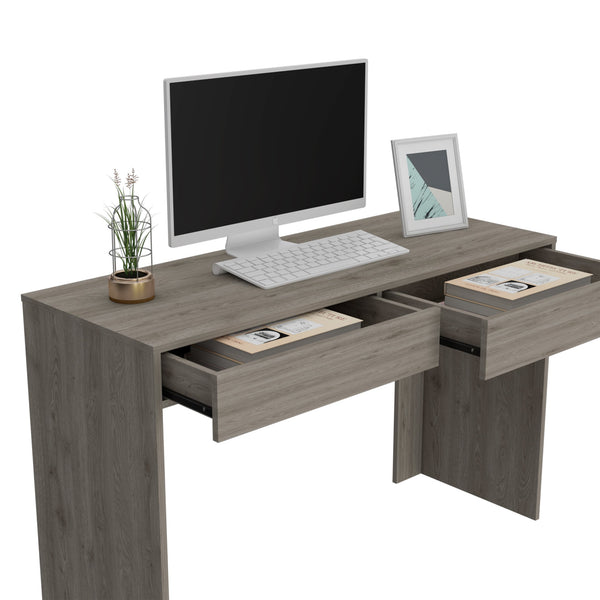 English Elm Tampa Engineered Wood Computer Desk with 2 Drawers in Beige — 47.3” Wide Worksurface, Storage B128P148814