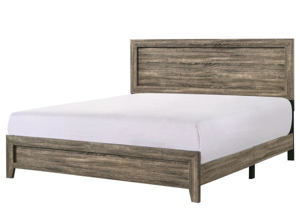 English Elm Grey Contemporary Queen Bed Frame in Durable Wood Finish — Chic, Low-Maintenance Design for Master or Guest Rooms Grey 84 L x 27.95 W x 5.51 H B011P174711