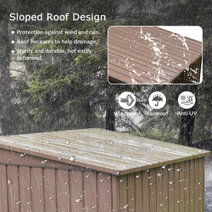 English Elm Outdoor Galvanized Steel Storage Shed with Lockable Doors and Waterproof Gable Roof W1859S00066