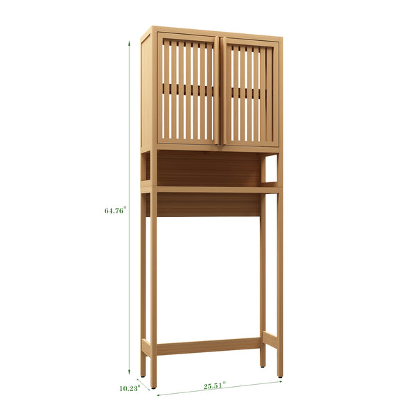 English Elm Toilet Bamboo Freestanding Storage Rack for Bathroom & Laundry — Space-Saving, Stylish Cabinet Organizer W2207P147171