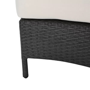 English Elm Christopher Knight Home® - PT Limon 5PCS Sofa Set - Weather-Resistant PE Rattan Half-Circle Lounge with Removable Cushions and Sturdy Iron Frame Grey+White PTLIMON5PCSGRY