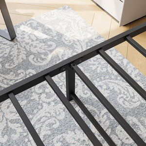 English Elm Queen Platform Bed Frame with Rustic Wooden Headboard, 10.6" Under-Storage, 500lb Steel Slats, Noise-Free Finish W840P164959