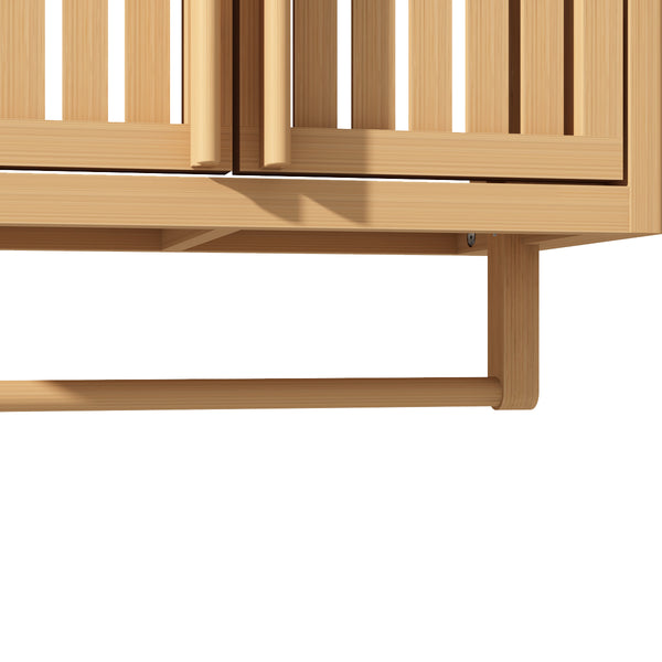English Elm Bathroom Bamboo Wall Cabinet - Solid Bamboo Toilet Storage Box, Durable Eco-Friendly Minimalist Design (22.85x11.43x10.05) W2207P147167